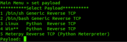 Frameshock Payload Configuration