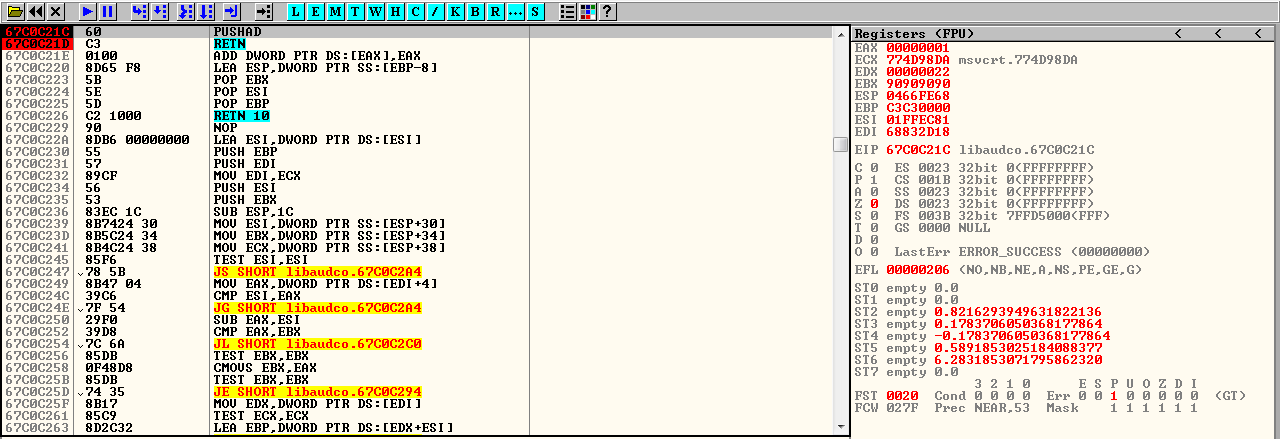 First ROP gadget execution