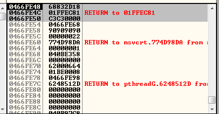Stack pivot execution