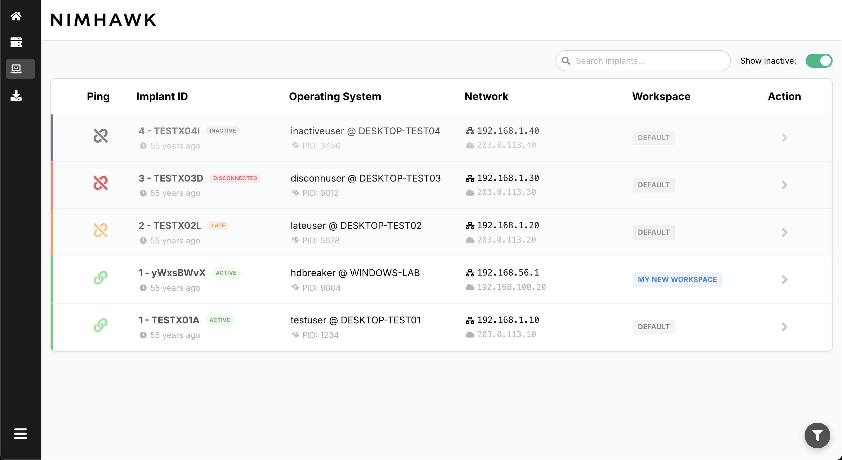Nimhawk Agent States